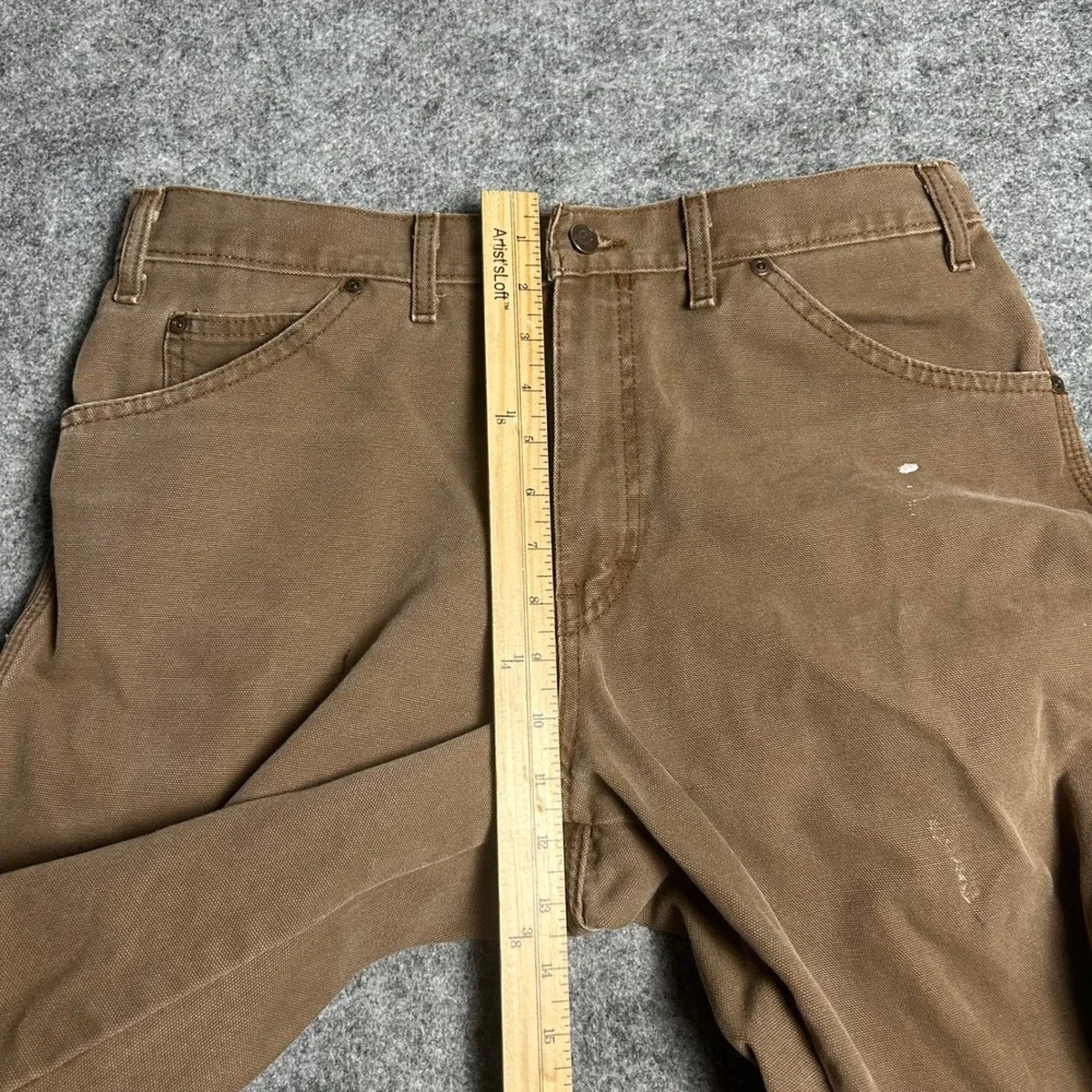 Dickies Brown Distressed Carpenter Pants Skater Baggy Vintage 34/26